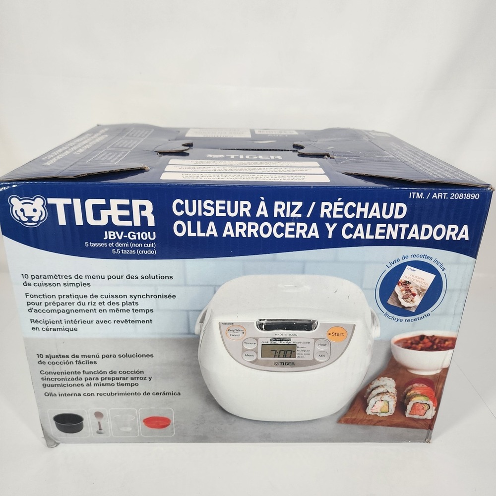 Tiger JBV-G10U 5.5 Cup Rice Cooker Warmer White New Sealed Made in Japan